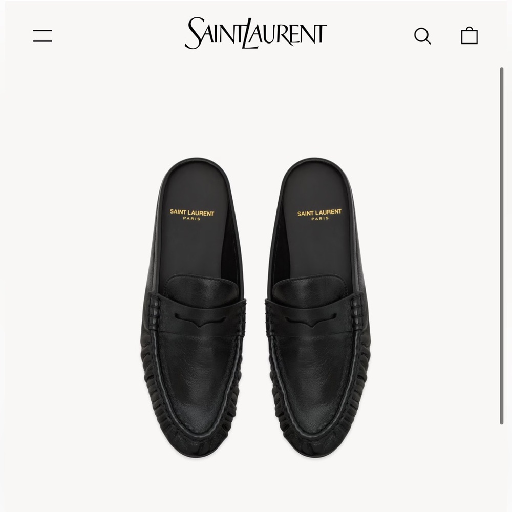 Le Loafer Penny Mules in Black Leather